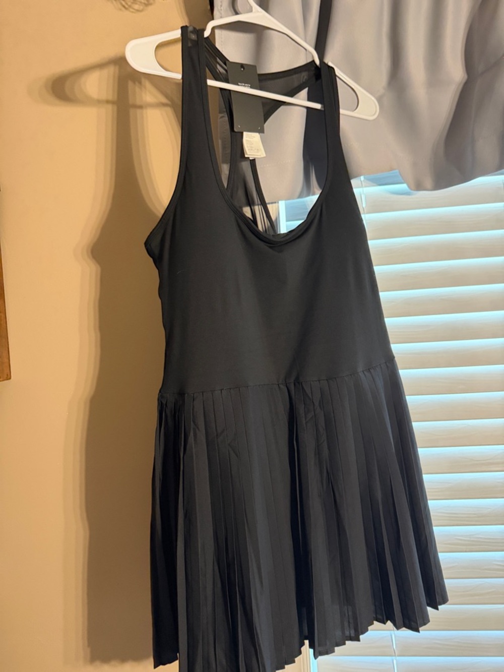Fabletics Black Pleated Tank Dress